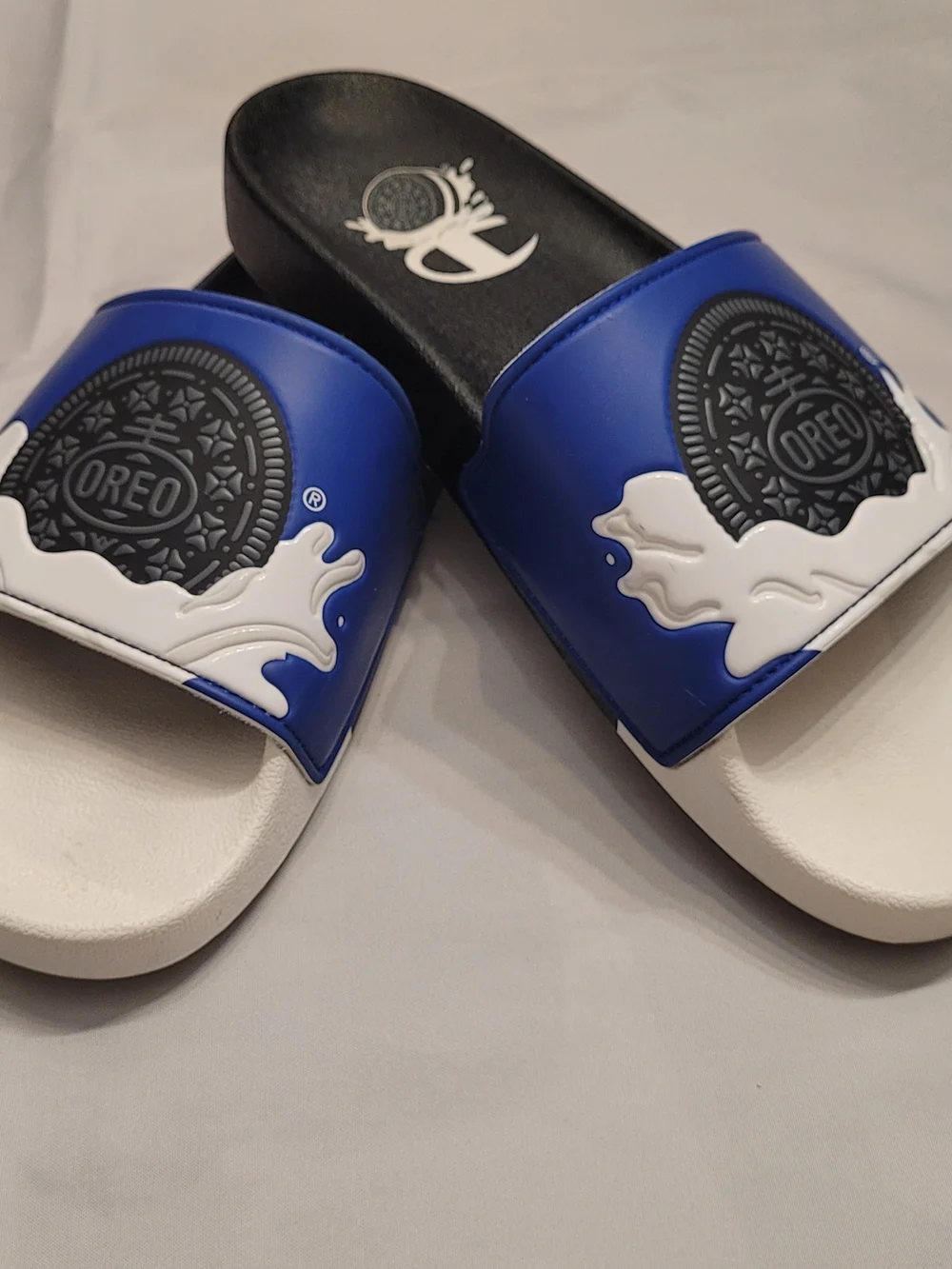 Champion x Oreo IPO Slides Men's Size 10 Blue White Limited Edition Sandals